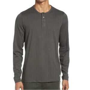 VUORI Long-Sleeve Ease Performance Henley Top Men S Gray Everyday Comfort Sporty